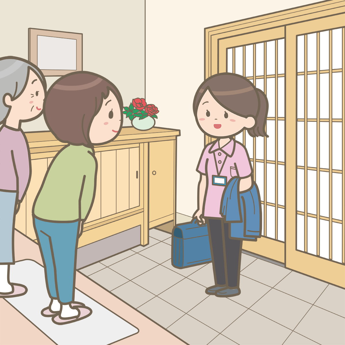 visit-nurse-greeting-family